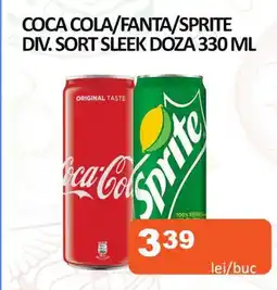 Unicarm COCA COLA/FANTA/SPRITE DIV. SORT SLEEK DOZA 330 ML Ofertă