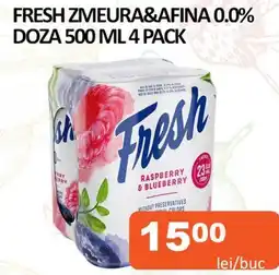 Unicarm FRESH ZMEURA&AFINA 0.0% DOZA 500 ML 4 PACK Ofertă