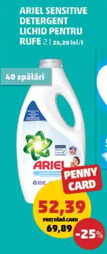 Penny ARIEL SENSITIVE DETERGENT LICHID PENTRU RUFE Ofertă
