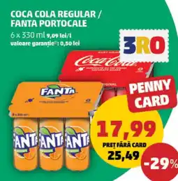 Penny COCA COLA REGULAR/ FANTA PORTOCALE Ofertă