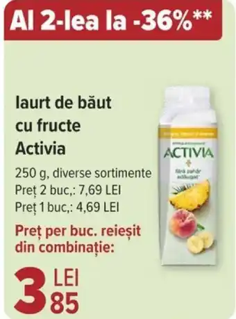 Carrefour Market laurt de băut cu fructe Activia Ofertă