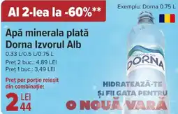 Carrefour Market Apă minerala plată Dorna Izvorul Alb Ofertă