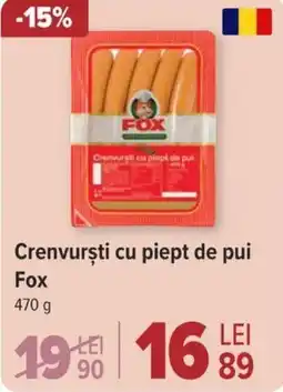 Carrefour Crenvursti cu piept de pui Fox Ofertă