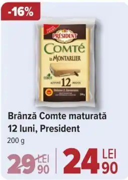 Carrefour Brânză Comte maturată 12 luni, President Ofertă