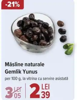 Carrefour Măsline naturale Gemlik Yunus Ofertă