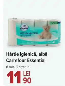 Hârtie igienică, albă Carrefour Essential