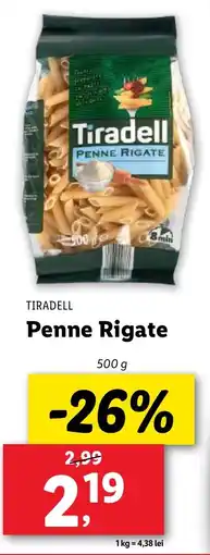 Lidl TIRADELL Penne Rigate Ofertă
