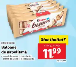 Lidl KINDER BUENO Batoane de napolitană Ofertă