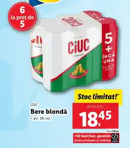 Lidl CIUC Bere blondǎ Ofertă