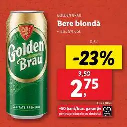 Lidl GOLDEN BRAU Bere blondǎ Ofertă
