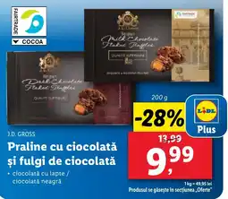 Lidl J.D. GROSS Praline cu ciocolată şi fulgi de ciocolată Ofertă