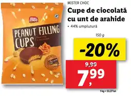 Lidl MISTER CHOC Cupe de ciocolată cu unt de arahide Ofertă