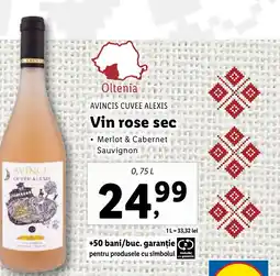 Lidl AVINCIS CUVEE ALEXIS Vin rose sec 0.75L Ofertă