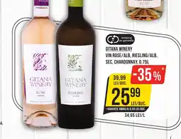 Mega Image GITANA WINERY VIN ROSE/ALB, RIESLING/ALB, SEC, CHARDONNAY, 0.75L Ofertă