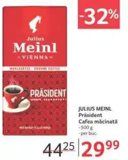 Selgros JULIUS MEINL Präsident Cafea măcinată Ofertă