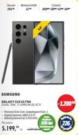 Flanco SAMSUNG GALAXY S24 ULTRA DUAL SIM, TITANIUM BLACK Ofertă