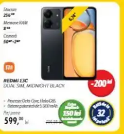 REDMI 13C DUAL SIM, MIDNIGHT BLACK