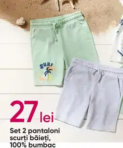 Set 2 pantaloni scurţi băieţi, 100% bumbac