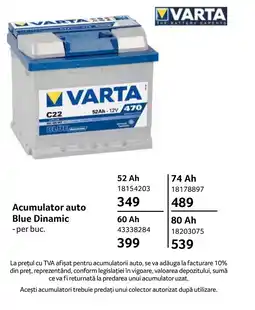 Selgros Acumulator auto Blue Dinamic Ofertă