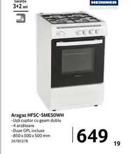 Selgros Aragaz HFSC-SME50WH Ofertă