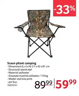 Selgros Scaun pliant camping Ofertă