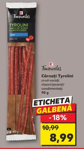 Kaufland Cârnaţi Tyrolini Ofertă