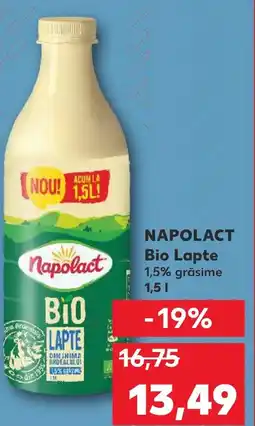 Kaufland NAPOLACT Bio Lapte 1.5L Ofertă