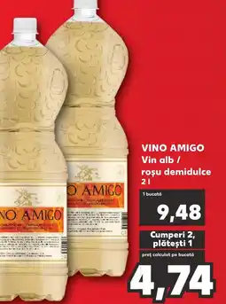 Kaufland VINO AMIGO Vin alb / roşu demidulce 2L Ofertă