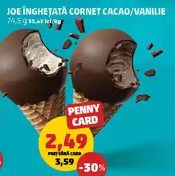 Penny JOE ÎNGHEȚATĂ CORNET CACAO/VANILIE Ofertă
