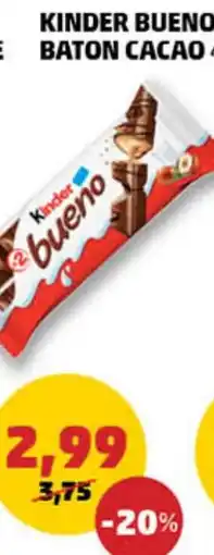KINDER BUENO BATON CACAO