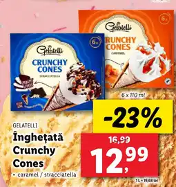 Lidl GELATELLI Îngheţată Crunchy Cones Ofertă