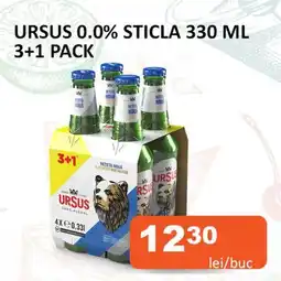 Unicarm URSUS 0.0% STICLA 330 ML 3+1 PACK Ofertă