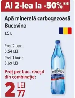 Carrefour Apă minerală carbogazoasă Bucovina 1.5L Ofertă