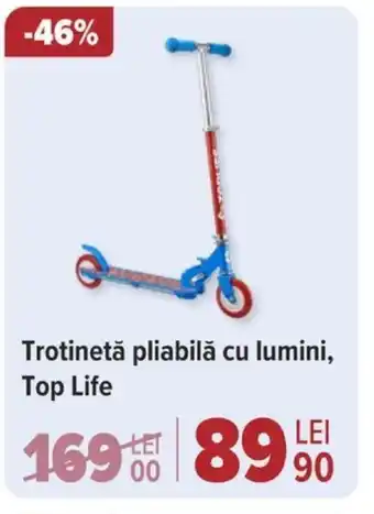 Carrefour Trotinetă pliabilă cu lumini, Top Life Ofertă