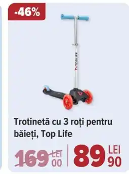 Carrefour Trotinetă cu 3 roţi pentru băieți, Top Life Ofertă