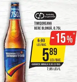 Mega Image TIMIŞOREANA BERE BLONDĂ, 0.75L Ofertă
