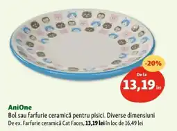 AniOne Bol sau farfurie ceramică pentru pisici