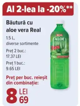 Carrefour Băutură cu aloe vera Real 1.5L Ofertă