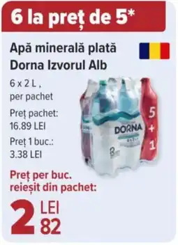 Carrefour Apă minerală plată Dorna Izvorul Alb Ofertă