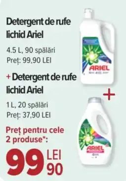 Carrefour Detergent de rufe lichid Ariel + Detergent de rufe lichid Ariel Ofertă