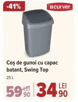 Carrefour Cos de gunoi cu capac batant, Swing Top Ofertă
