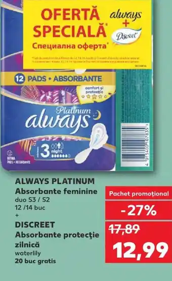 Kaufland ALWAYS PLATINUM Absorbante feminine Ofertă