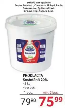 Selgros PRODLACTA Smântână 20% Ofertă