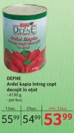 Selgros DEFNE Ardei kapia întreg copt decojit în oțet Ofertă