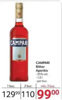 Selgros CAMPARI Bitter Aperitiv Ofertă