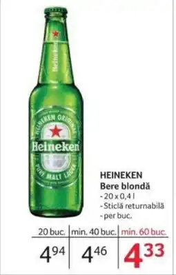 Selgros HEINEKEN Bere blondă Ofertă