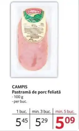 Selgros CAMPIS Pastramă de porc feliată Ofertă
