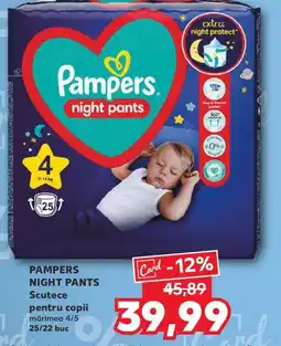 Kaufland PAMPERS NIGHT PANTS Scutece pentru copii Ofertă