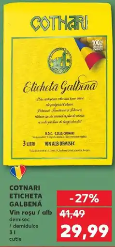 COTNARI ETICHETA GALBENĂ Vin rosu / alb 3L