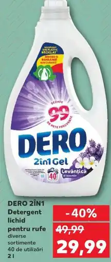 Kaufland DERO 2IN1 Detergent lichid pentru rufe Ofertă
